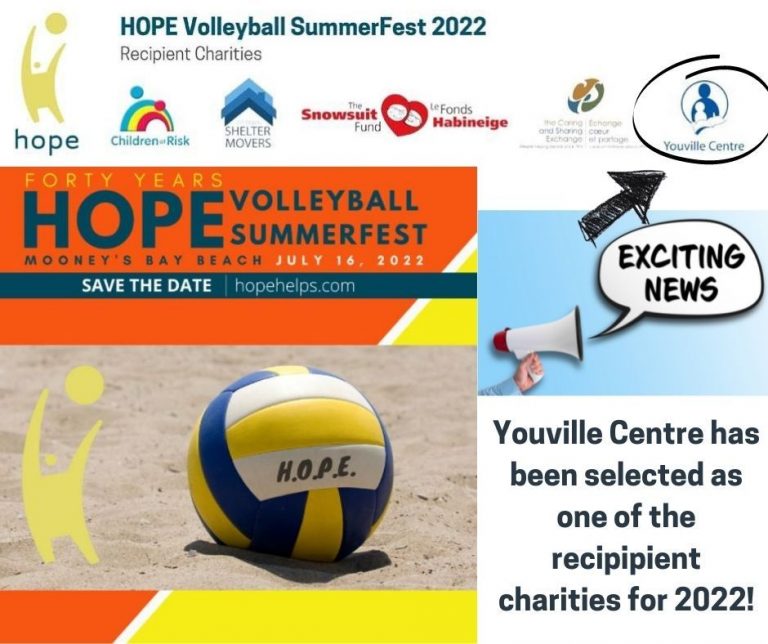 Graphic saying Youville has been selected as on of the recipipient charities for 2022!