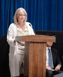 Youville Board President Lee Redpath speaking at Graduation